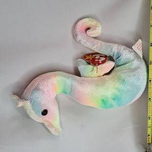 Neon Ty Beanie Baby Sea horse plush vintage 1999